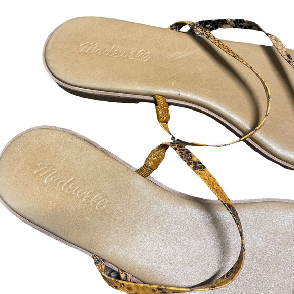 Madewell The Lyra Slide Sandal in Snake Embossed Leather sz 10 - Picture 4 of 6